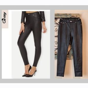 Women's Stylish Black Faux Leather Leggings. Excellent Condition NWOT Size Small